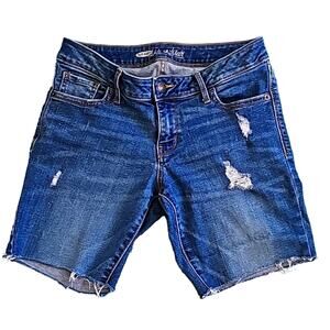 Old Navy Rock Star Cutoff Distressed 5 Pocket Mid Rise Shorts Women Size 8